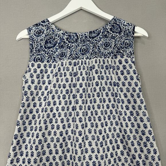 House of Pom Womens Dress XS White 100% Cotton Printed Beachy Cover Up Resort - Picture 9 of 11